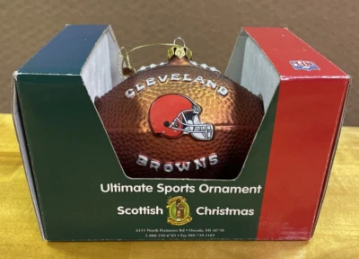 Fútbol americano de cristal Cleveland Browns con casco elevado letras 5" adorno en caja nuevo Foto 1 de 4