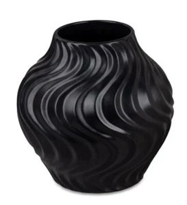 Jarrón Formano 20x20cm de cerámica negro mate patrón moderno 7 79 38 0 A - Imagen 1 de 1