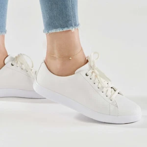 14K Solid Gold Bezel Diamond Ankle Bracelet Anklet - Yellow 9"-10" adjustable  - Picture 1 of 6