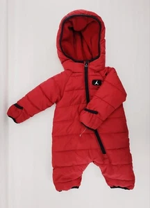 Air Jordan Infant Size Newborn Jumpman One-Piece Red Puffer Snowsuit Bunting - Picture 1 of 11