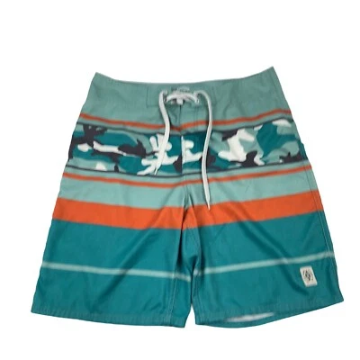 Pantalones cortos Life is Good para hombre con cordón a rayas de poliéster multicolor talla 34 Foto 1 de 4