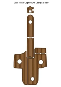 2008 Rinker Captiva 246 Cockpit Bow Pad Boat EVA Foam Faux Teak Deck Floor Mat - Picture 1 of 22