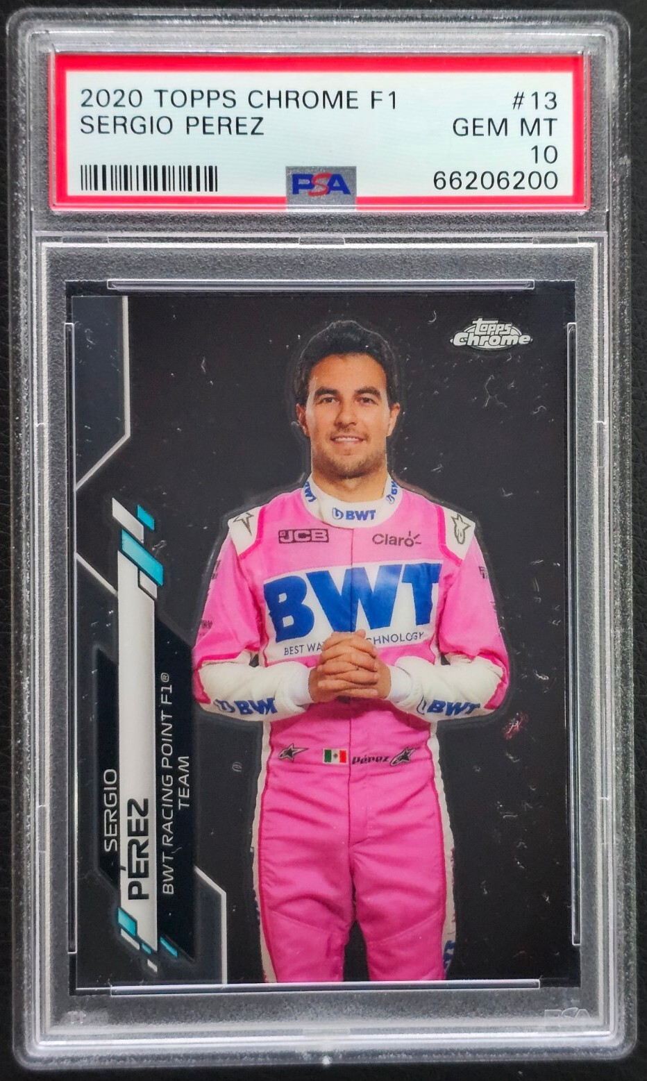 2020 Topps Chrome F1 Racing #13 Sergio Perez Portrait PSA 10 GEM MINT