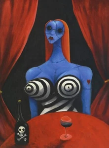 TIM BURTON - Painting of Blue Woman - Magazine 1 Page PRINT AD - Picture 1 of 1