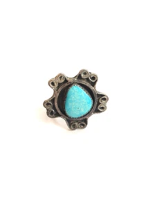 Anello vintage argento sterling e turchese firmato artista sud-ovest, misura 7 - Foto 1 di 8