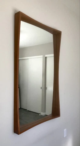 Pedersen & Hansen mid-century Danish Rectangle Dovetailed Teak Wall Mirror 1957 Cover