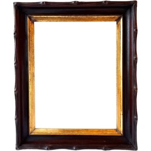 Antique American Black Forest Style Walnut and Gilt Faux Bois Wall Frame c. 1870 - Picture 1 of 11