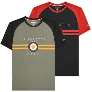 Mens Lambretta Classic Target Raglan Mod Ska Casual T-Shirts Sizes M to 4XL