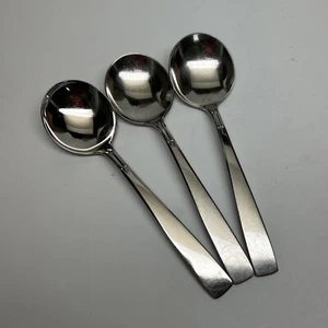 ONEIDACRAFT DELUXE Edelstahl "AKZENT" 3 RUNDE BOUILLON LÖFFEL 5-3/4" - glänzend - Bild 1 von 2