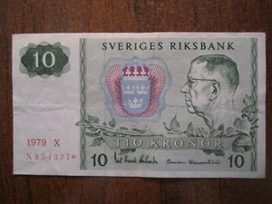 1979 SWEDEN 10 KRONOR REPLACEMENT BANKNOTE - Picture 1 of 2
