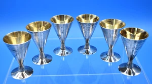 Antique Soviet/Russian Sterling Silver .875 Set Of 6 Vodka Cups 174g - Picture 1 of 20