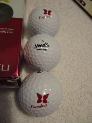 3 KAPALUA LOGO GOLF BALLS New in SLEEVE UNUSED MAXFLI NOODLE LONG & SOFT - Image 1 of 2