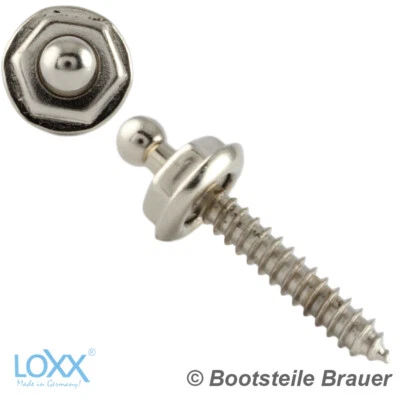 BOOTSTEILE BRAUER LOXX Unterteil BLECHSCHRAUBE 4,2 X 22 MM VERNICKELT Boot Cabrio Persenning Plane