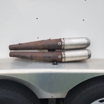 Harley Davidson XR750? 排气消声器消声器烟斗老式扁平车 — 第 1/4 张图片