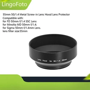 55mm 50/1.4 Metal Screw-in Lens Hood Protector for Minolta MD 50mm f/1.4 Lens - Picture 1 of 10