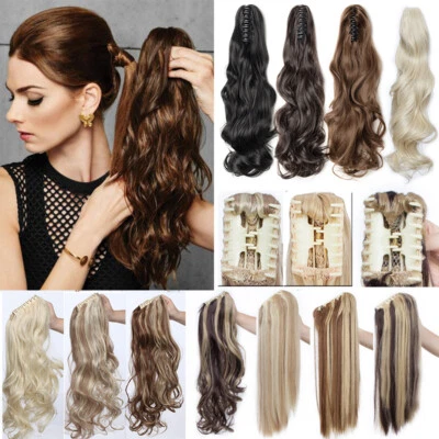 Extensiones de cabello humano 100 % nuevas con clip real cola de caballo mandíbula garra picas KA35 Foto 1 de 4