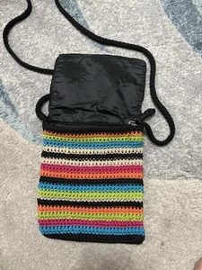 The Sak Boho Häkel Regenbogen Streifen Crossbody Schultertasche Handtasche - Bild 1 von 5