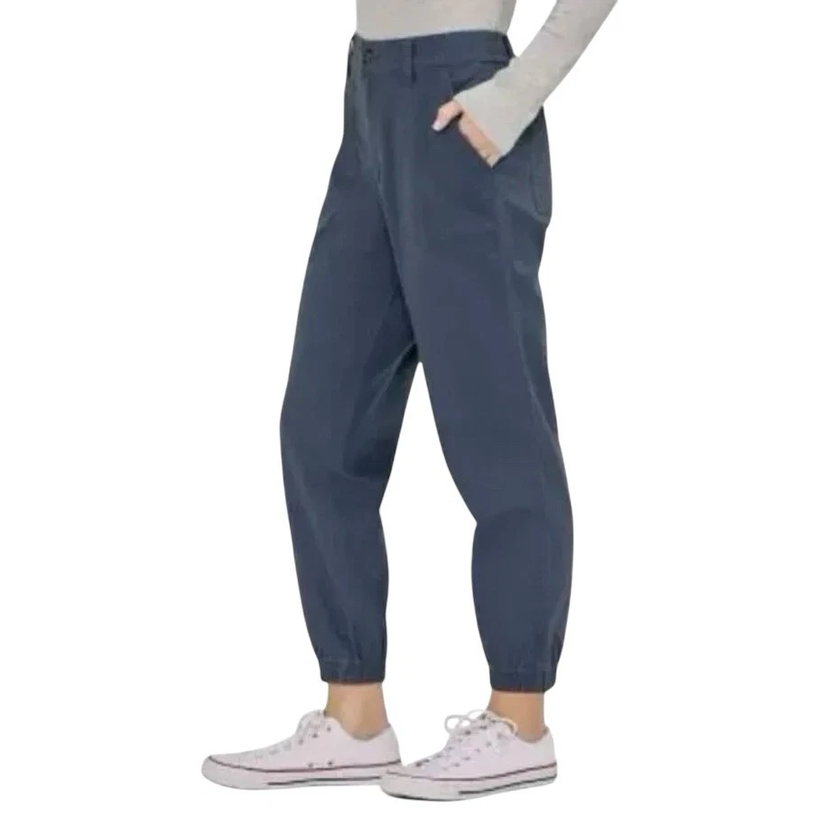 Gap Twill Jogger Women's Small Blue Tapered Leg High Rise Casual Cotton Blend