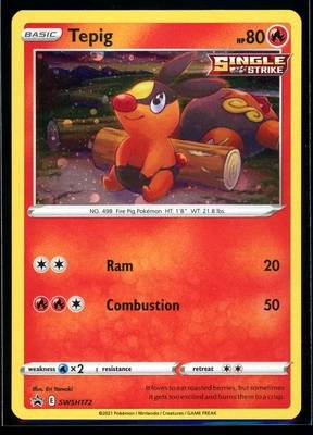 2021 Sword & Shield, Promos Tepig Cosmos Holo Pokemon Card #SWSH172 - Image 1 of 2