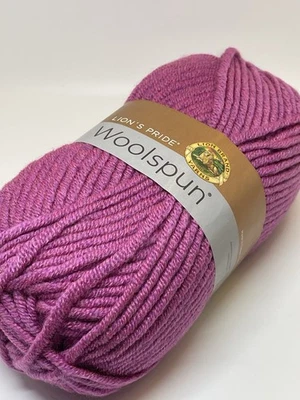 Lote 3 madejas: Lion Brand Color # 142 Orchid WOOLSPUN Hilado ~ 100 g Ea Usado Foto 1 de 4