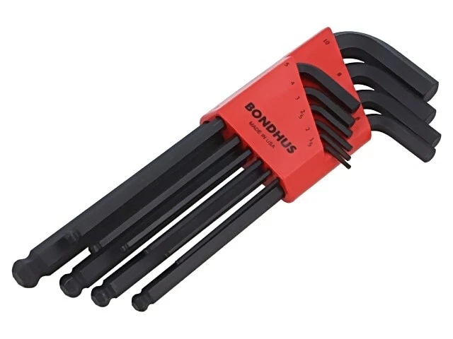 10990 Hex Key Set, Ball-Shaped Steel Long 10pcs. BONDHUS - Image 1 of 1