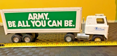 Vintage ERTL Pressed Steel Semi Truck & Trailer Service Merchandise 18” Doors Op - Image 1 of 4