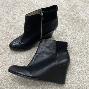 Michael Kors Bromley Keilabsatz Stiefeletten Wm schwarz Leder seitlicher Reißverschluss US 7,5 M - Bild 1 von 24