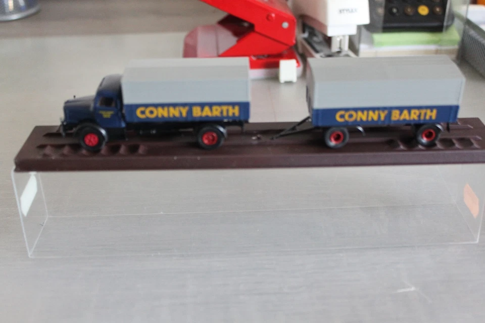 Brekina Krupp Mustang HZ Pr/Pl blau " Conny Barth Spedition Berlin " OVP - Bild 1 von 1