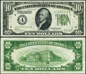 FR. 2001 D $10 1928-A Federal Reserve Note Cleveland D-A Block VF+ - Picture 1 of 3