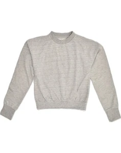 OASIS Womens Crop Sweatshirt Jumper UK 8 Small Grey Cotton AL05 - Picture 1 of 3