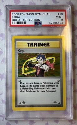 Pokemon: Gym Challenge 1st Edition Rare Holo: Koga 19/132 PSA 9 - Image 1 of 2