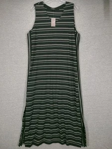 Vestido Jill Wearever para mujer XL a rayas sin mangas maxi sin mangas negro crema - Imagen 1 de 13