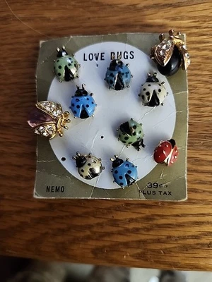 10 Assorted LADYBUG Pins ENAMEL AND JEWELED - Image 1 of 4