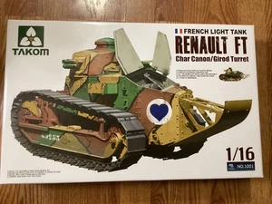 Takom 1/16 FRENCH LIGHT TANK RENAULT FT Char Canon/Girod Turret Model - Picture 1 of 2