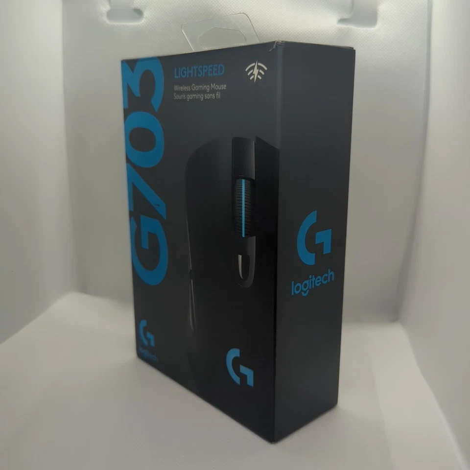 Logitech G703 LIGHTSPEED Wireless Gaming Mouse HERO 25K RGB Black NIB - Image 1 of 4