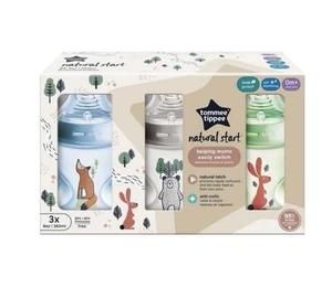 NEW Tommee Tippee Bottles 3x Pack Natural Start Feeding Bottles 260ml Coloured - Picture 1 of 5