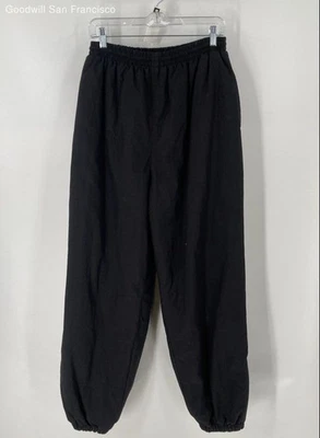 Pantalones de chándal para hombre Basic Editions negros forrados deportivos pierna cónica cintura elástica L Foto 1 de 4