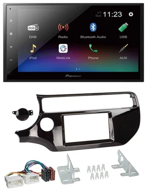 Pioneer USB Bluetooth DAB 2DIN MP3 Autoradio für Kia Rio UB ab 15 piano-schwarz - Bild 1 von 4
