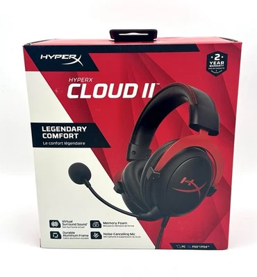 HyperX Cloud II Gaming Headset Wired  inkl. Mikrofon für PC PS5 PS4 TOP B-WARE - Bild 1 von 4