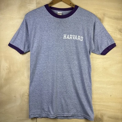 Camiseta Vintage Años 70 Campeón Barra Azul Universidad de Harvard Timbre Puntada Única Foto 1 de 4