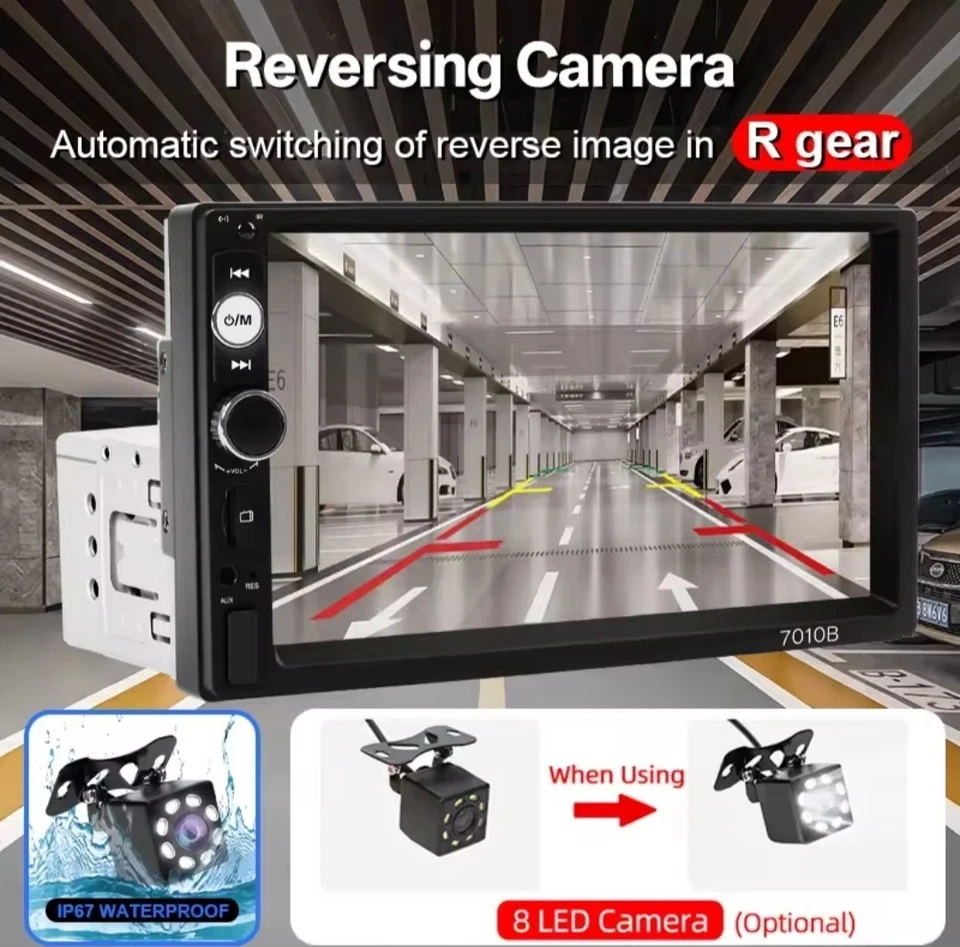 Autoradio   7pollici HD Car Bluetooth MP5 Radio Touch Screen Specchio Link - Immagine 1 di 4