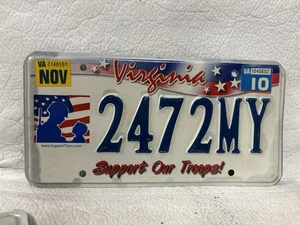 2010 Virginia Support Our Troops License Plate - Picture 1 of 2