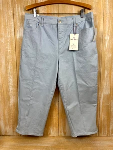 Neu mit Etikett Gloria Vanderbilt Amanda hellblaue Denim-Caprijeans für Damen Größe 16 klassisch - Bild 1 von 14