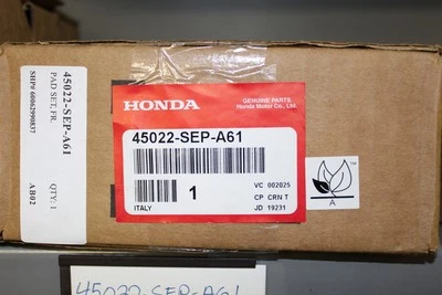 Acura Genuine OEM Part Front Brake Pad Set TL 2004 2005 2006 2007 2008 45022-SEP Foto 1 de 3