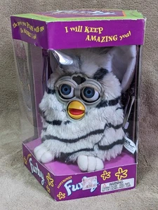 NEW IN BOX 1998 Furby 70-800 Blue/Black Zebra C041A0839B Blue Eyes Tiger Elect. - Picture 1 of 5
