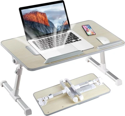 Adjustable Lap Desk for Laptop with Cooling Fan Telescopic Legs Tiltable - Image 1 of 4
