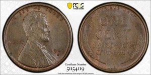 1909 S Small Cents Lincoln, Wheat Ears Reverse PCGS MS-63 BN - Picture 1 of 3