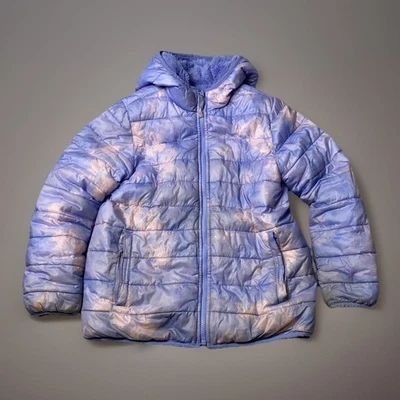 Lands End Girls Reversible Jacket Large Purple Primaloft Insulated Coat - Image 1 of 4