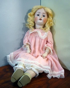 Antique German 24" Hertel Schwab Mold # 136-11 Bisque Head Compo Body Dress Doll - Picture 1 of 14