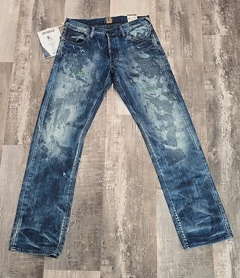 PRPS Barracuda Low Rise Straight Leg Couture Washed Button Fly Jeans Sz 32 x 34 - Image 1 of 4